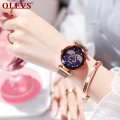 OLEVS Brand Stainless Steel Material Milanesestrap Schoolgirl Quartz WristWatches Waterproof High Quality Watch